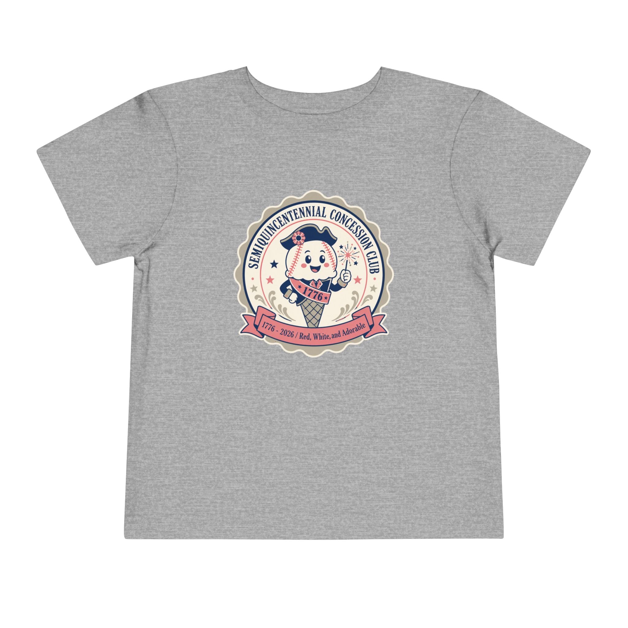 Retro Ice Cream Mascot Toddler Tee – Semiquincentennial Concession Club Kids Shirt (1776–2026)