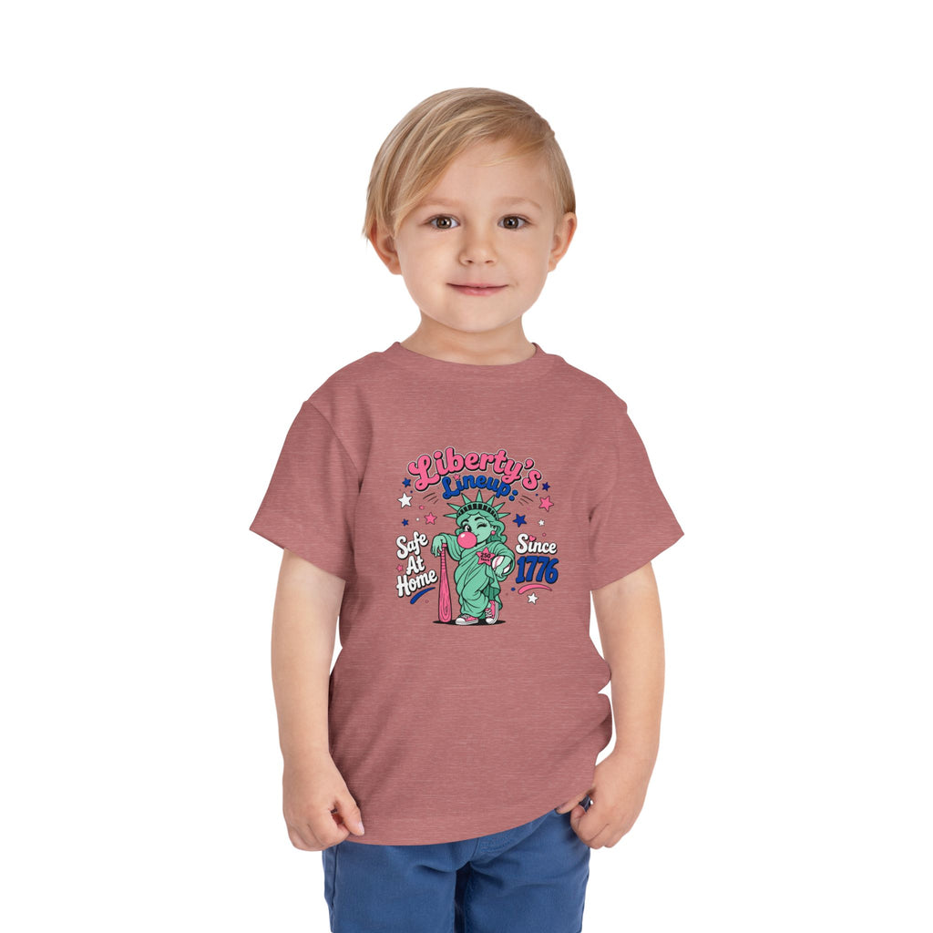 Liberty's Lineup Toddler Tee — Statue of Liberty 'Safe At Home' 1776 Patriotic Shirt