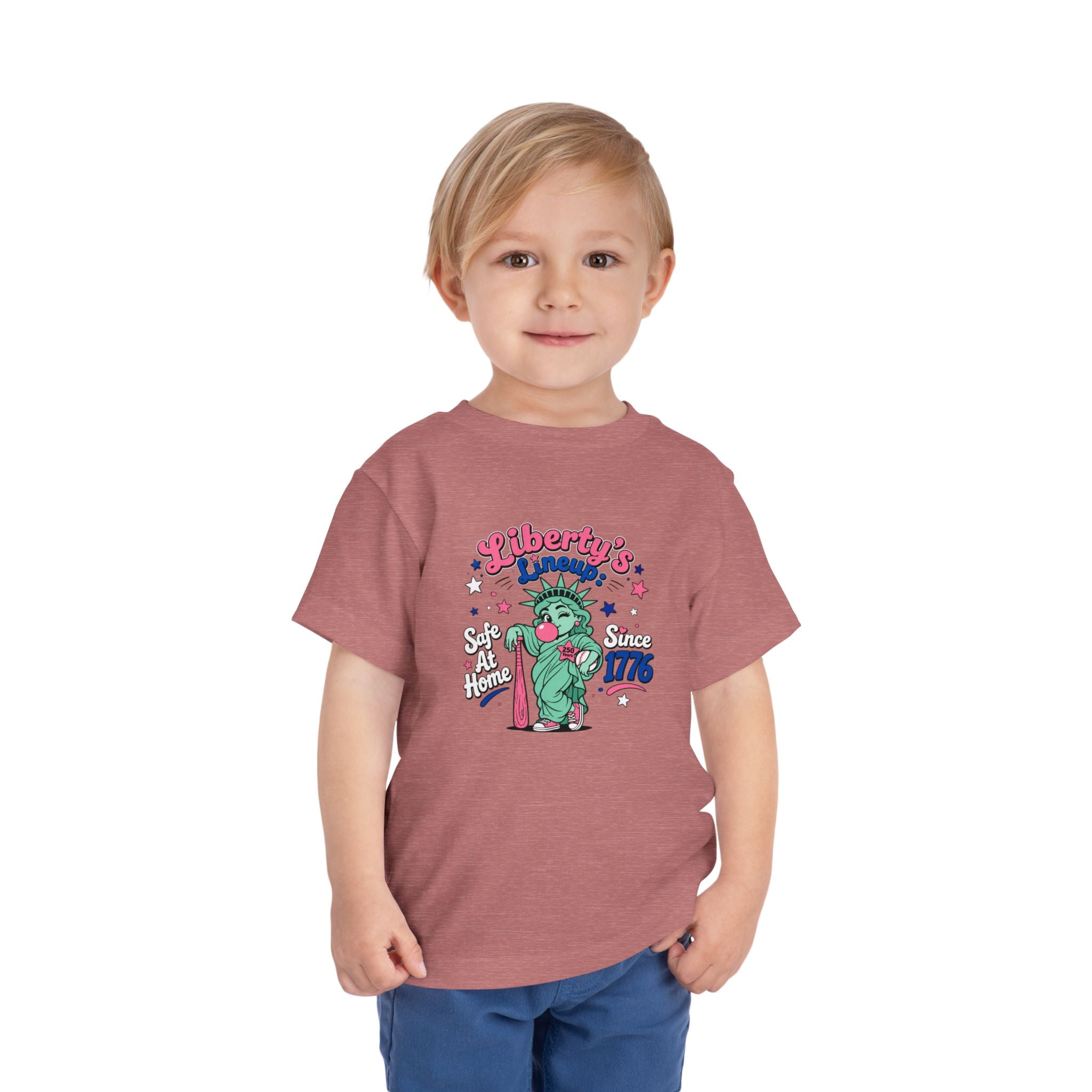 Liberty's Lineup Toddler Tee — Statue of Liberty 'Safe At Home' 1776 Patriotic Shirt