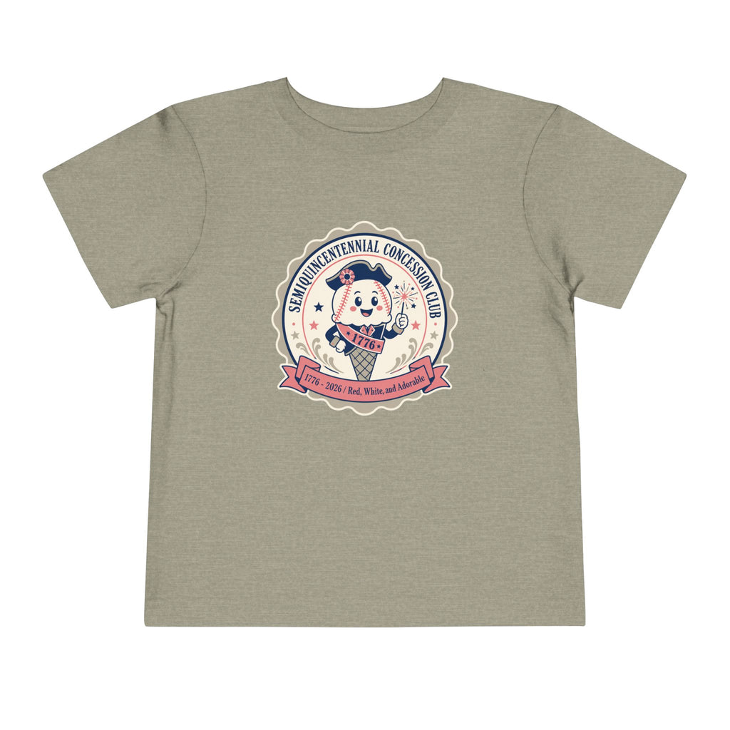 Retro Ice Cream Mascot Toddler Tee – Semiquincentennial Concession Club Kids Shirt (1776–2026)