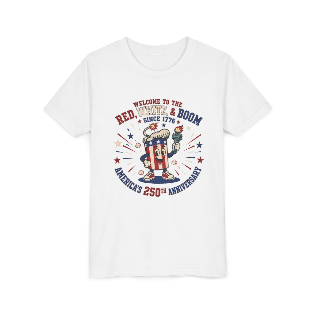 Youth Tee - "Red, White & Boom" America’s 250th Anniversary Patriotic Tee