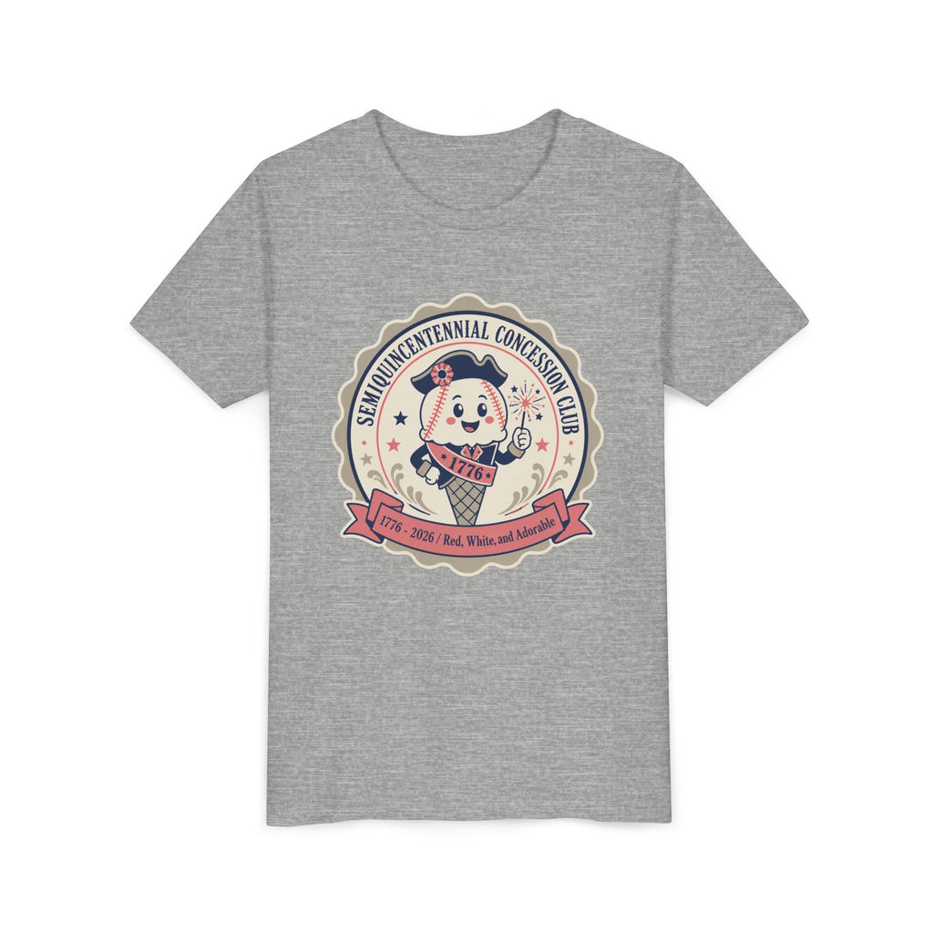 Youth Tee - Semiquincentennial Concession Club Retro Mascot Kids Shirt (1776–2026)