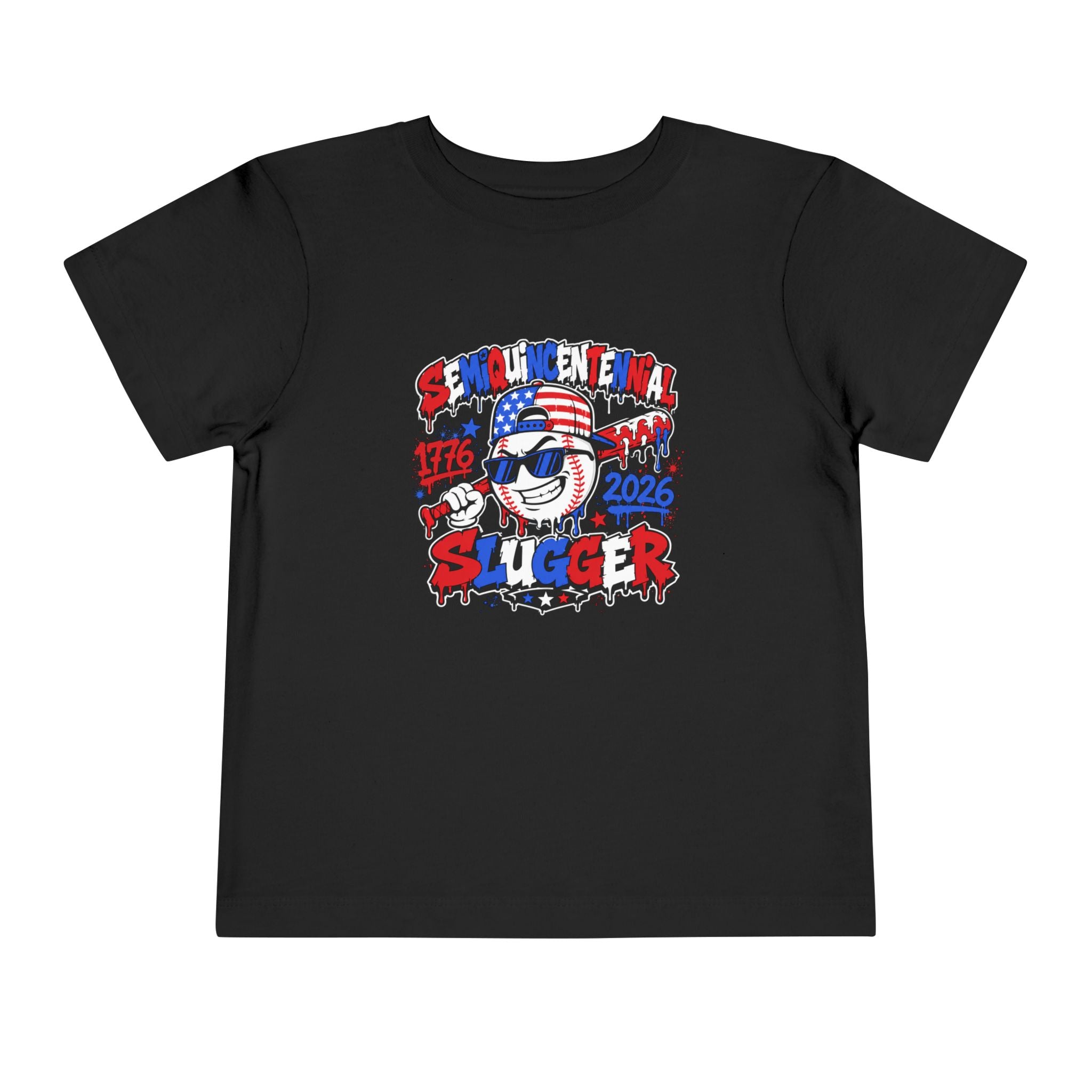 Toddler Tee – Centennial Slugger 1776–2026 Patriotic Baseball Shirt