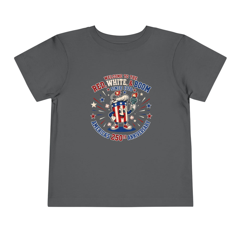 Toddler Tee - "Red, White & Boom" America's 250th Anniversary Patriotic Shirt
