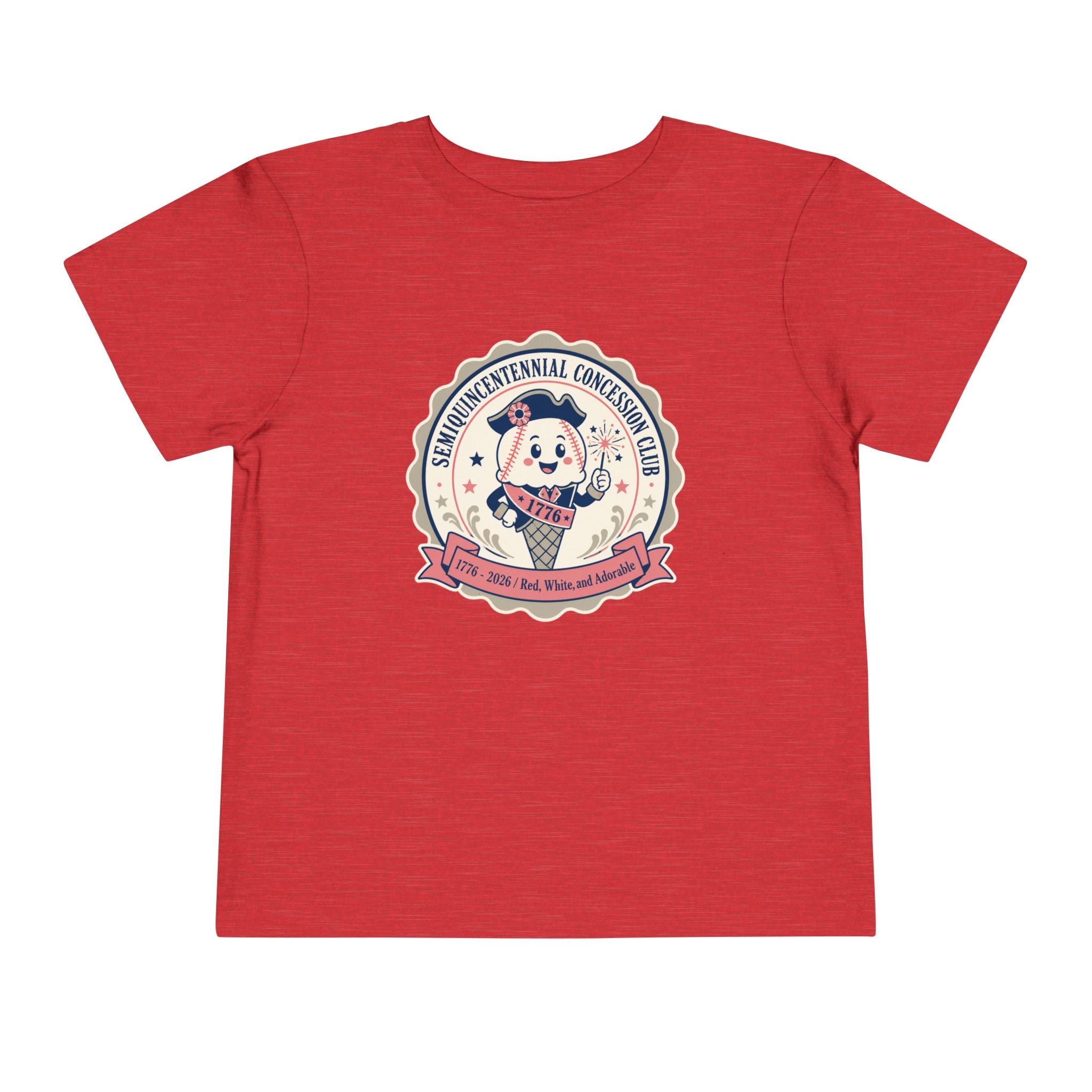 Retro Ice Cream Mascot Toddler Tee – Semiquincentennial Concession Club Kids Shirt (1776–2026)