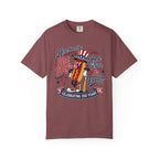 T-Shirt — 'Here for the Hot Dogs, Home Runs & Freedom' 250th Celebration Patriotic Tee