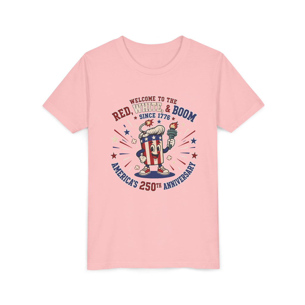 Youth Tee - "Red, White & Boom" America’s 250th Anniversary Patriotic Tee