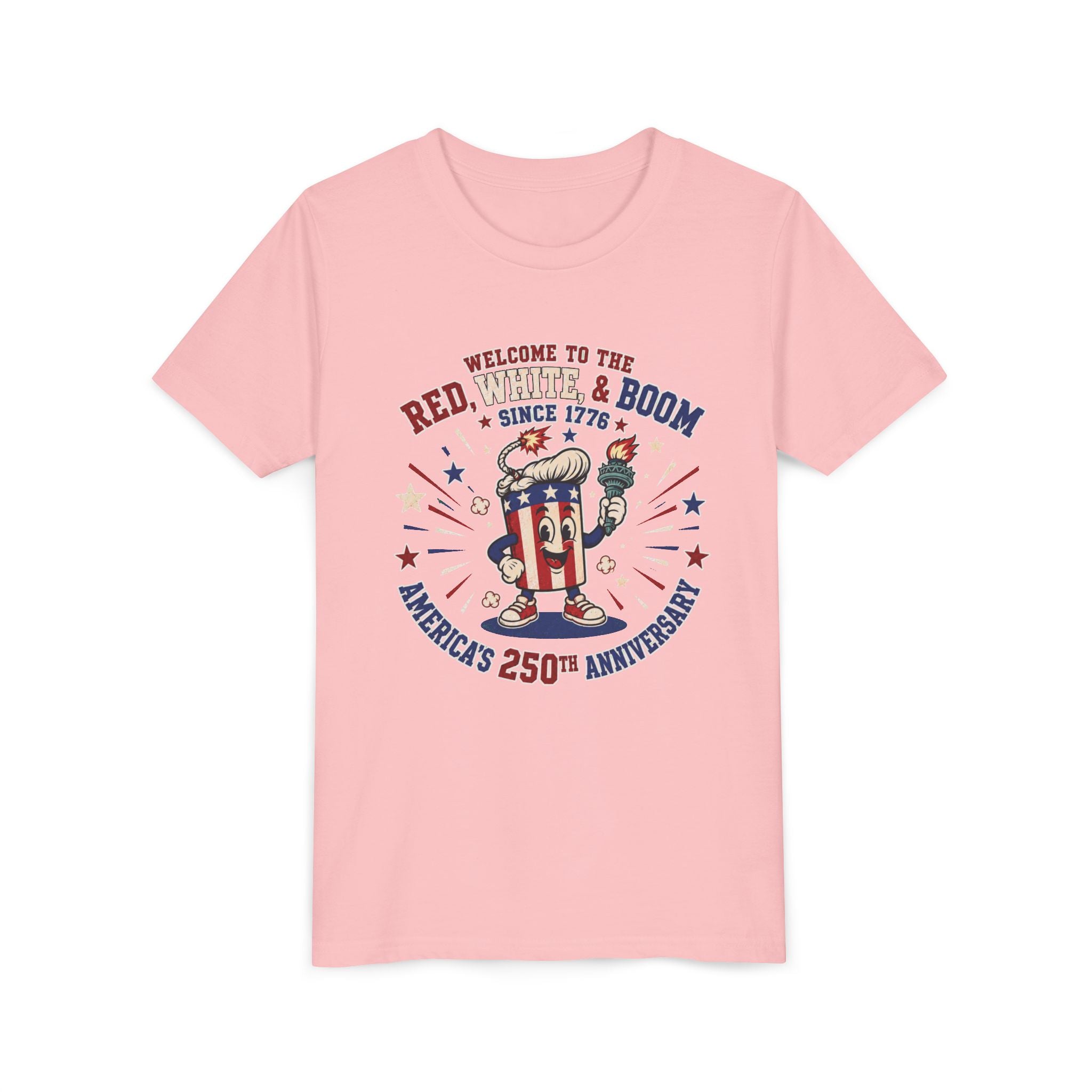 Youth Tee - "Red, White & Boom" America’s 250th Anniversary Patriotic Tee