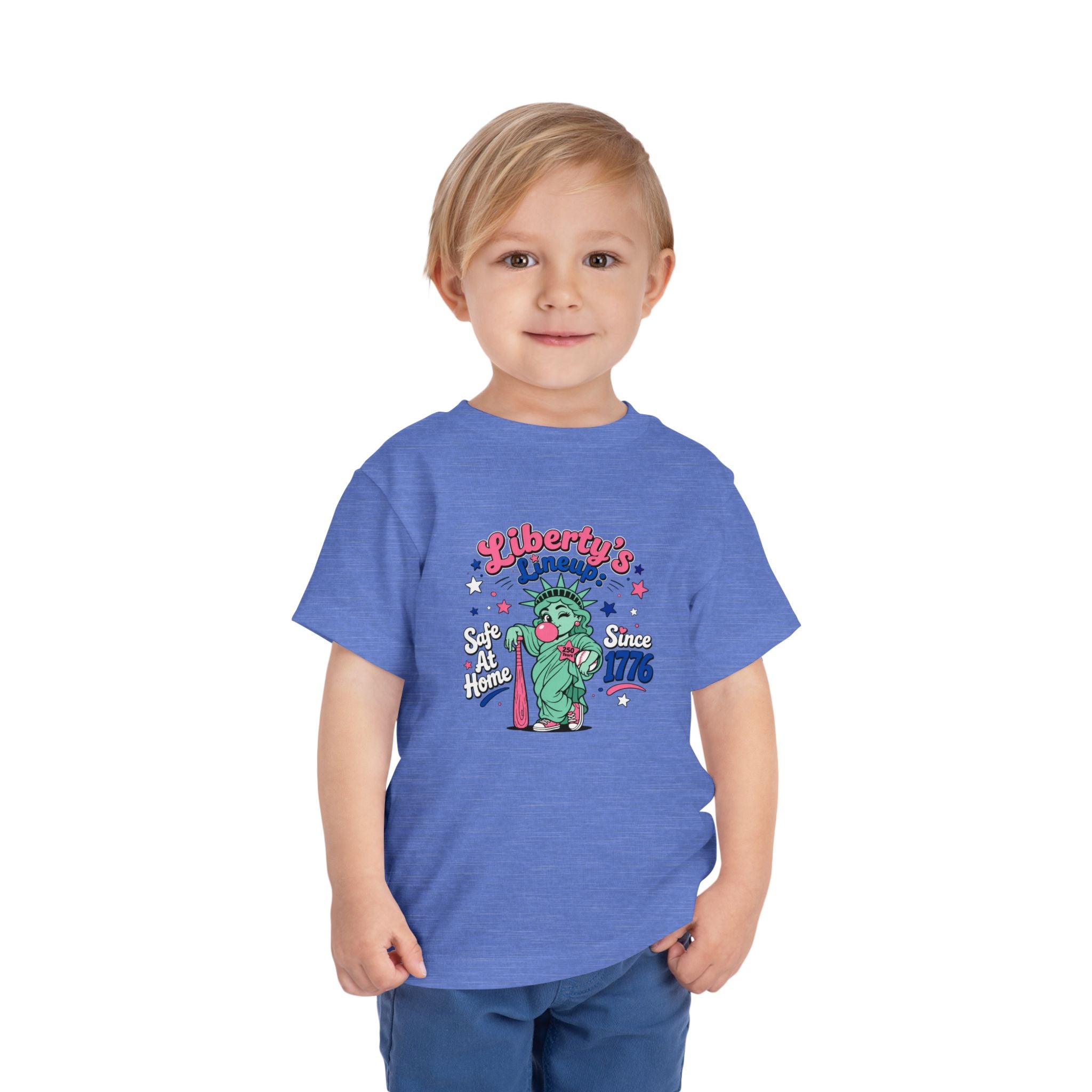 Liberty's Lineup Toddler Tee — Statue of Liberty 'Safe At Home' 1776 Patriotic Shirt