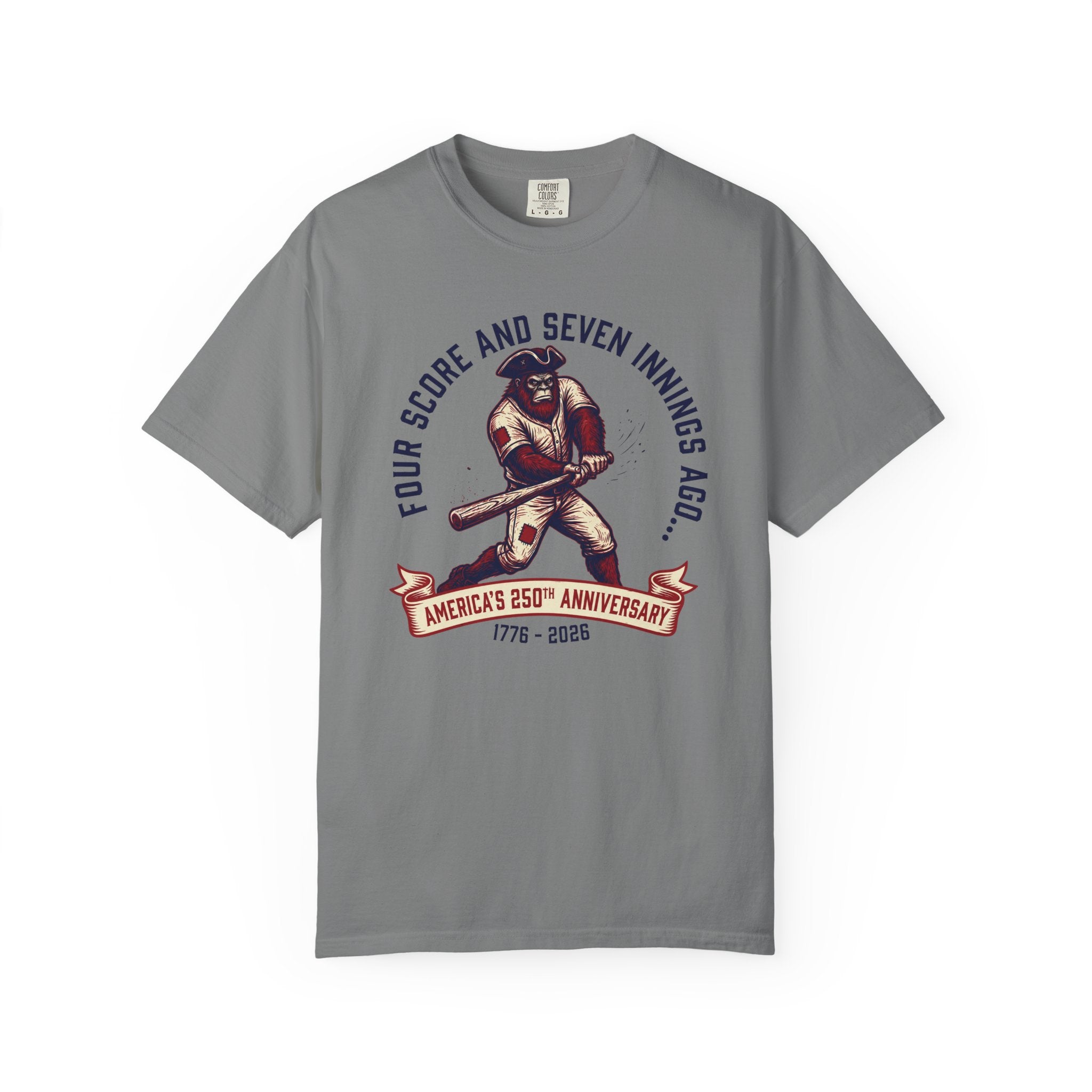 Baseball 'Four Score and Seven Innings Ago' T-Shirt — America’s 250th Anniversary 1776–2026