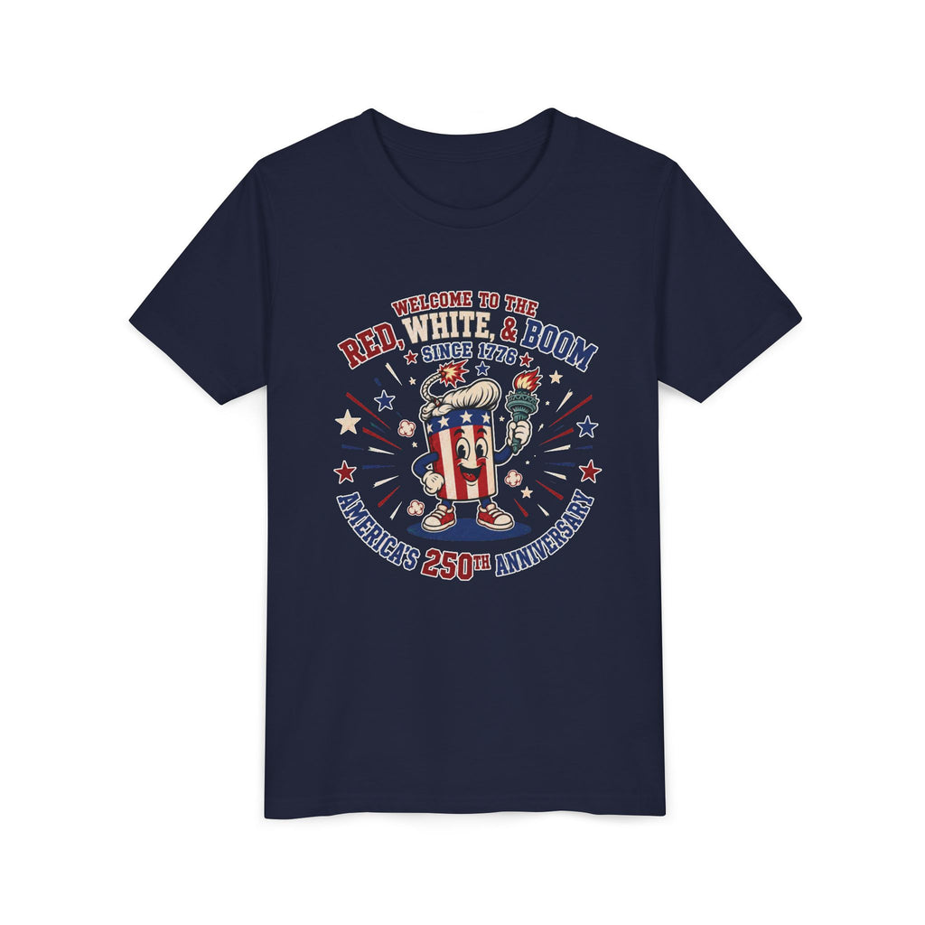 Youth Tee - "Red, White & Boom" America’s 250th Anniversary Patriotic Tee