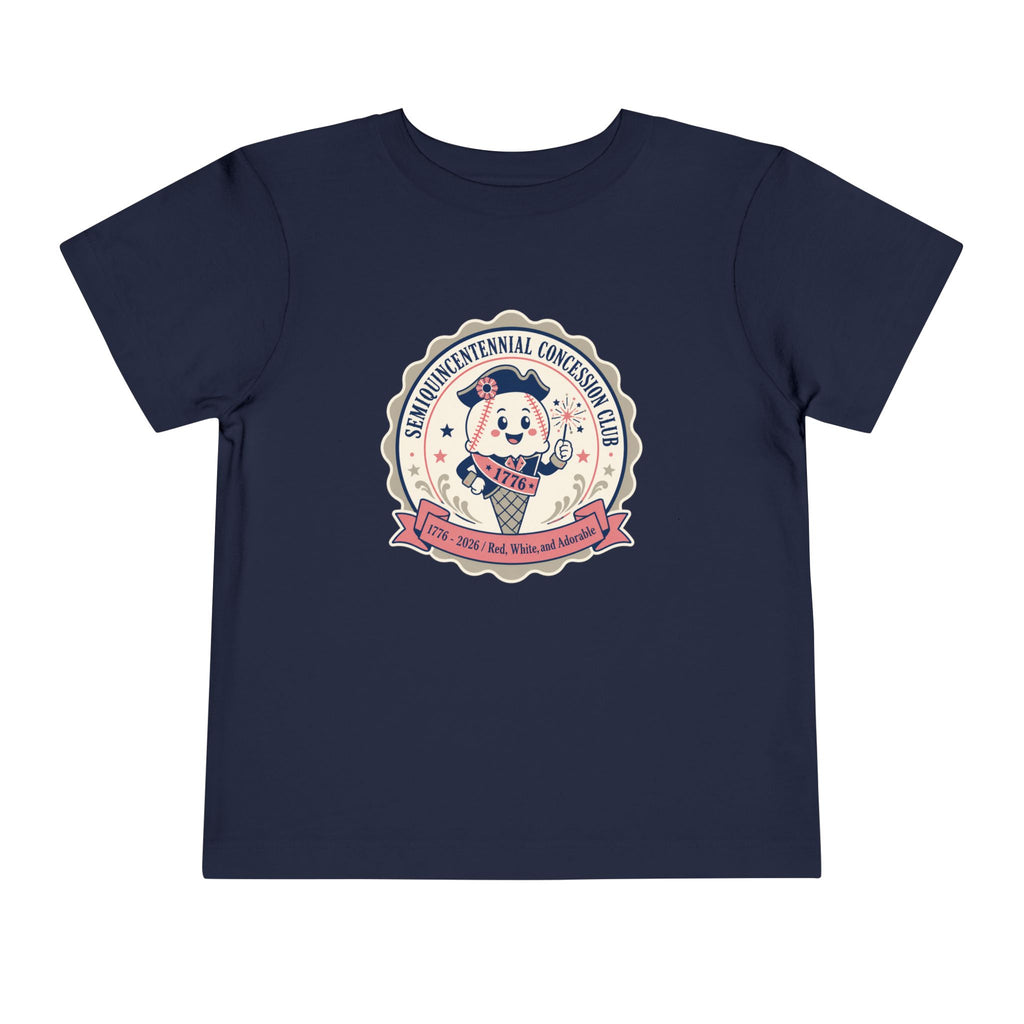 Retro Ice Cream Mascot Toddler Tee – Semiquincentennial Concession Club Kids Shirt (1776–2026)